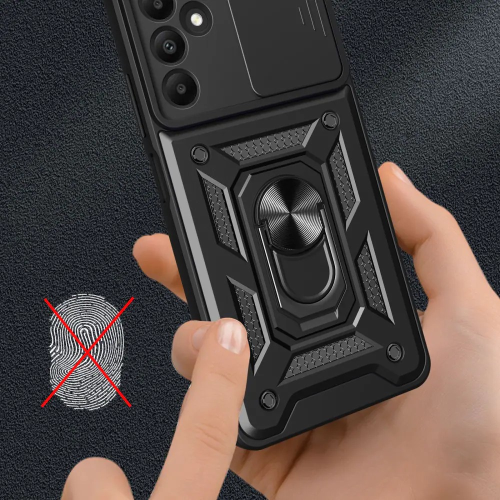 Forcell Samsung Galaxy A15 5G/ A15 4G Sliding Camshield Magnetic Holder Θήκη Σκληρή - Black