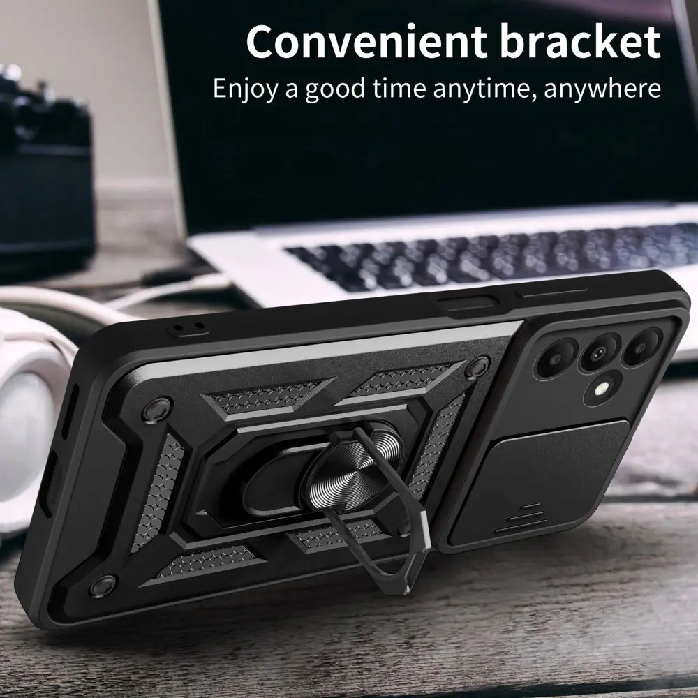 Forcell Samsung Galaxy A15 5G/ A15 4G Sliding Camshield Magnetic Holder Θήκη Σκληρή - Black