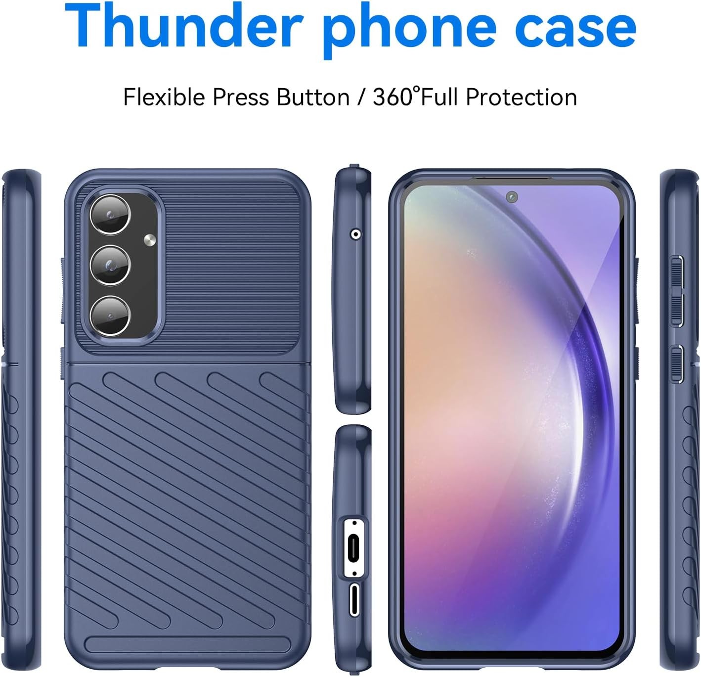 Forcell Samsung Galaxy A53 5G Thunderbolt Shockproof Θήκη Σιλικόνης - Blue