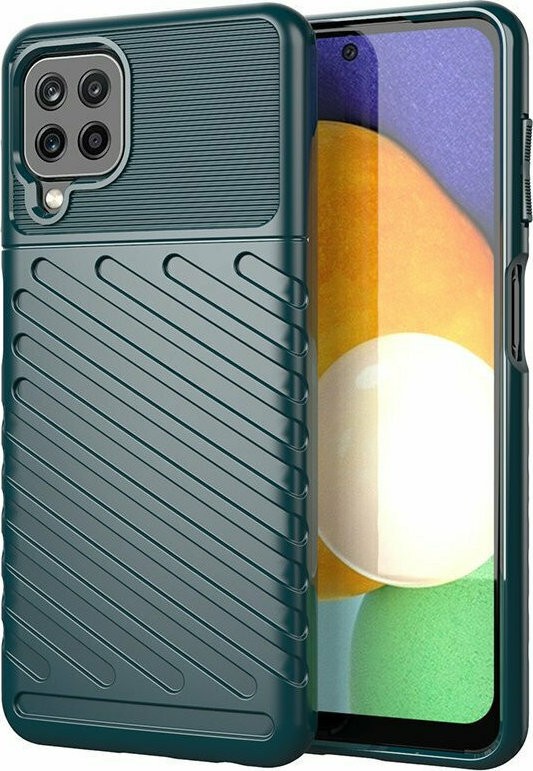 Forcell Samsung Galaxy A22 4G /M32 4G Thunderbolt Shockproof Θήκη Σιλικόνης - Green