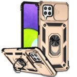 Forcell Samsung Galaxy A22 4G/ M32 4G Sliding Camshield Holder Θήκη Σκληρή - Gold