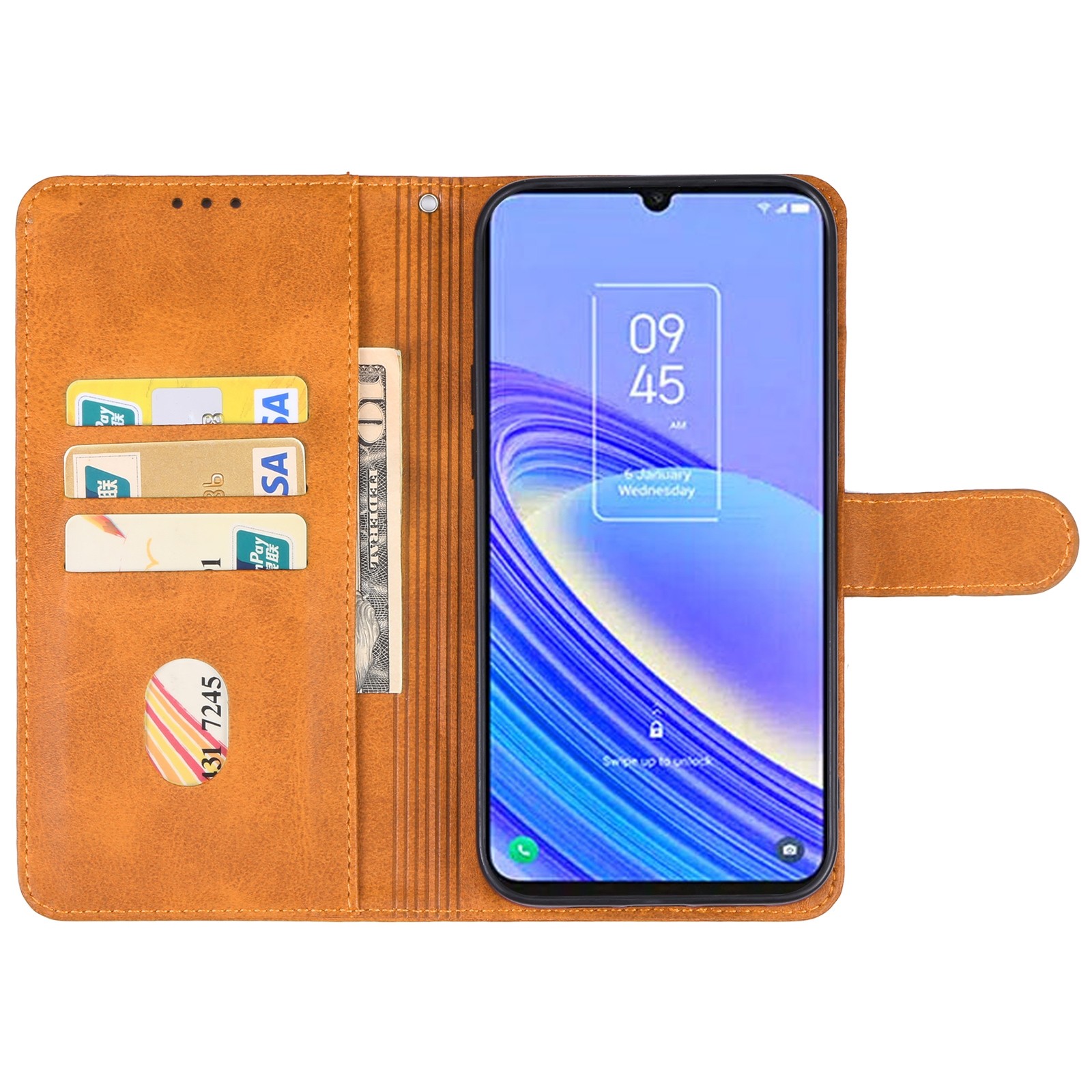 Tel1 TCL 505 Wallet Θήκη Βιβλίο - Brown