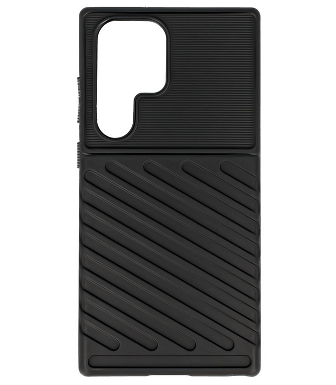 Forcell Samsung Galaxy S23 Ultra 5G Thunderbolt Shockproof Θήκη Σιλικόνης - Black