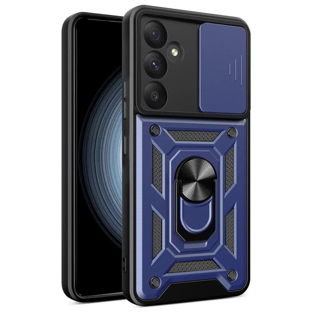 Forcell Samsung S23 5G Sliding Camera With Holder Θήκη Σκληρή - Blue