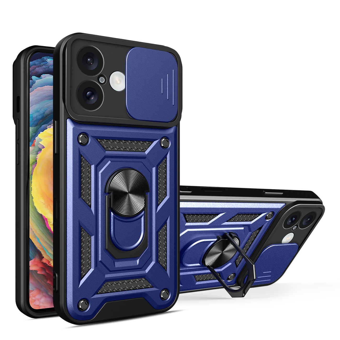 Forcell iPhone 16 Plus Hybrid Armor Camshield Θήκη Σκληρή - Blue