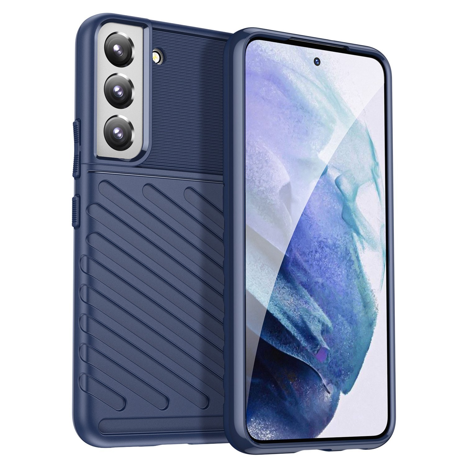 Forcell Samsung Galaxy S23 5G Thunderbolt Shockproof Θήκη Σιλικόνης - Blue