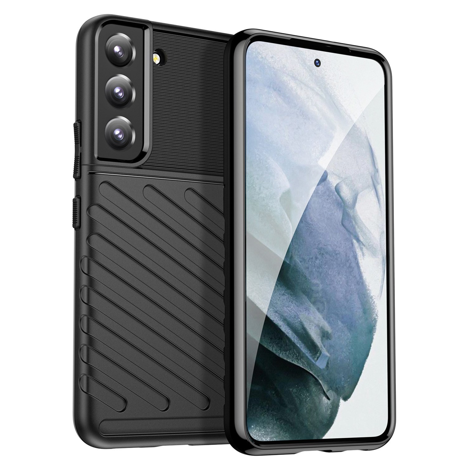 Forcell Samsung Galaxy S23 5G Thunderbolt Shockproof Θήκη Σιλικόνης - Black