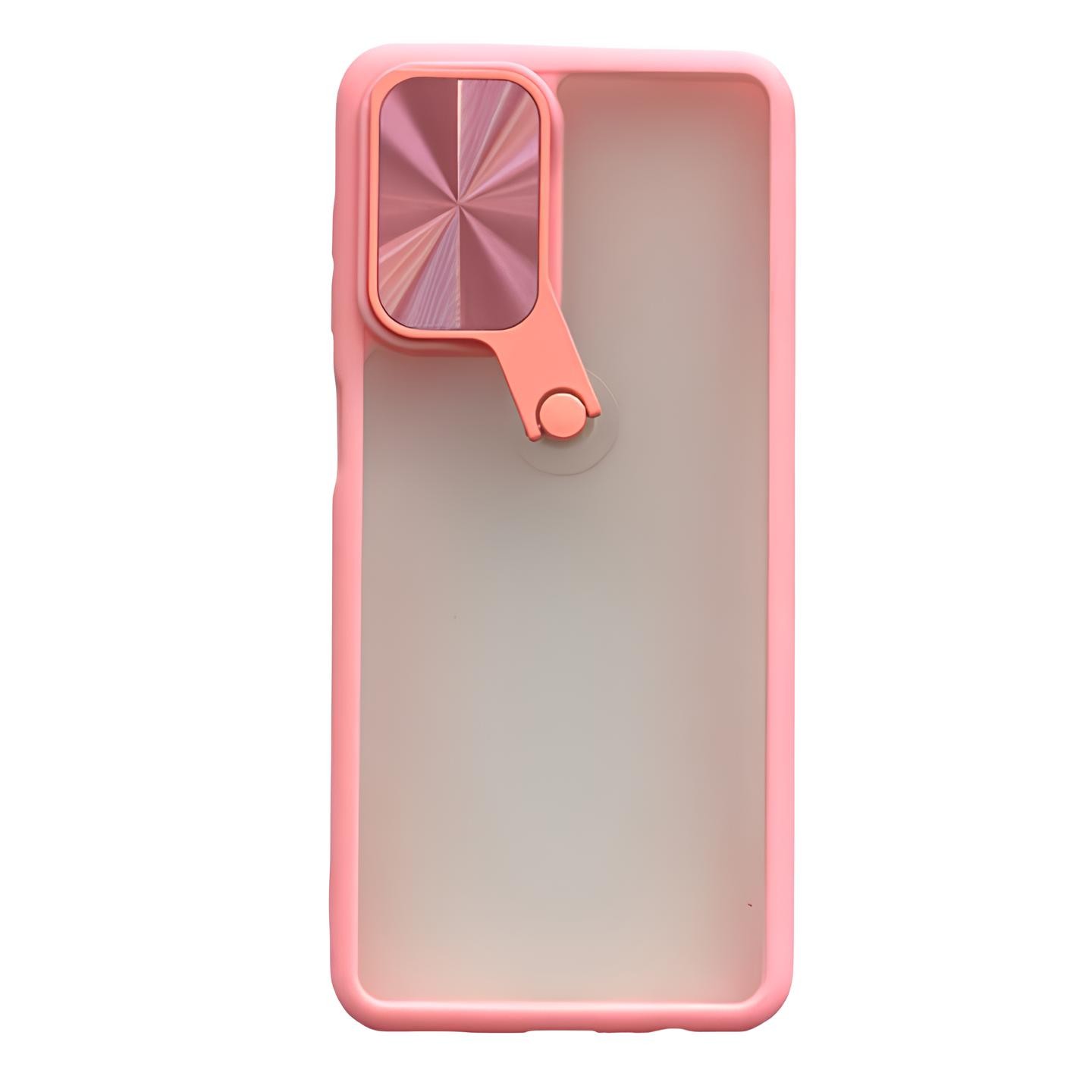 Tel Protect Samsung Galaxy A12 / M12 Cyclops Camshield Θήκη με Πλαίσιο Σιλικόνης - Pink
