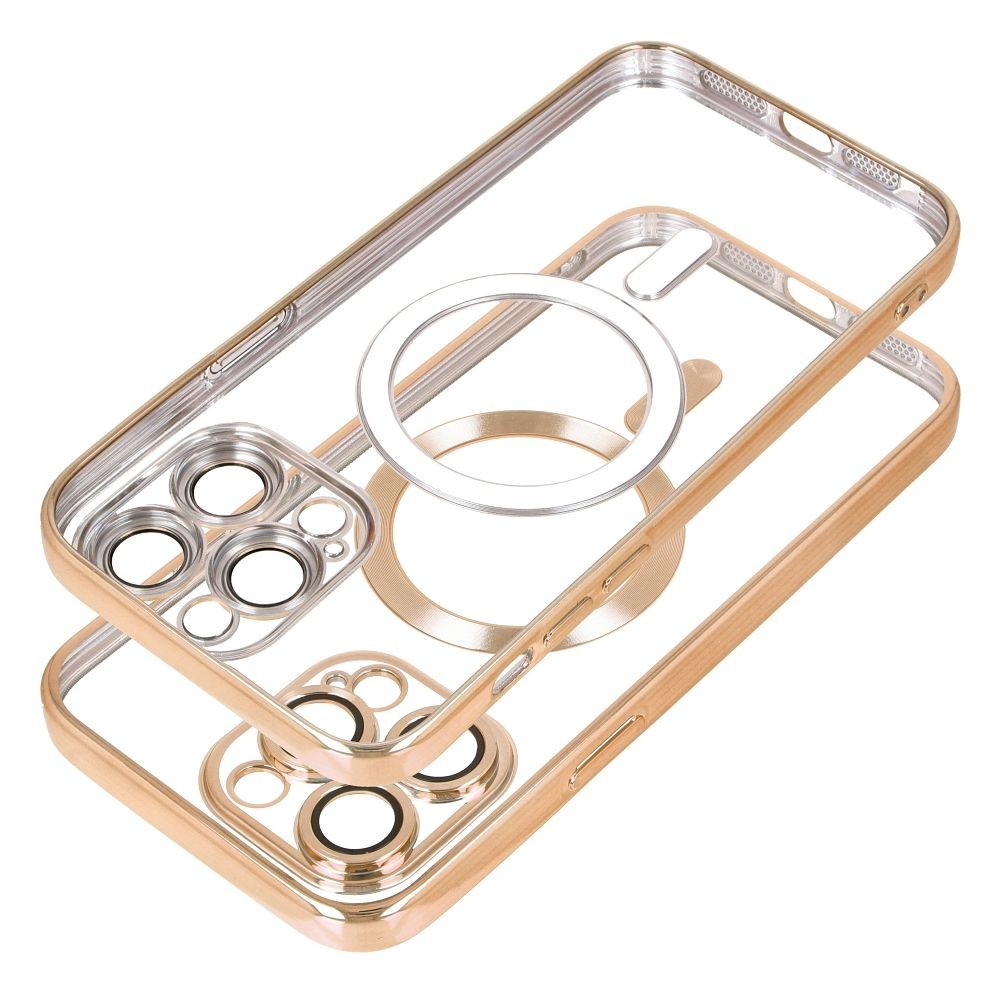 Tech Protect iPhone 15 Pro MagSafe Θήκη Με Πλαίσιο Σιλικόνης Διάφανη - Gold