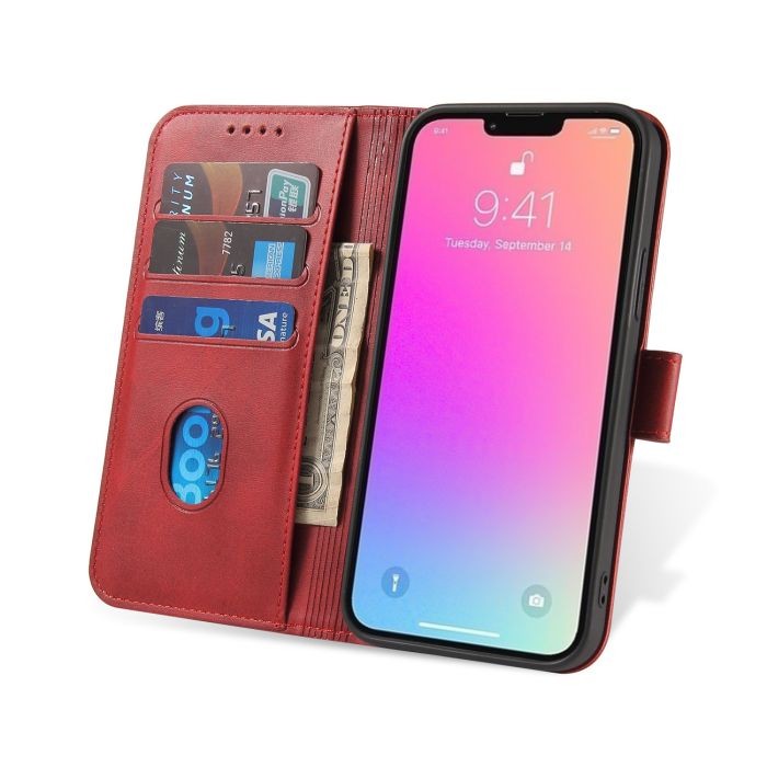 Tel1 iPhone 15 Pro Max Elegant Θήκη Βιβλίο - Red