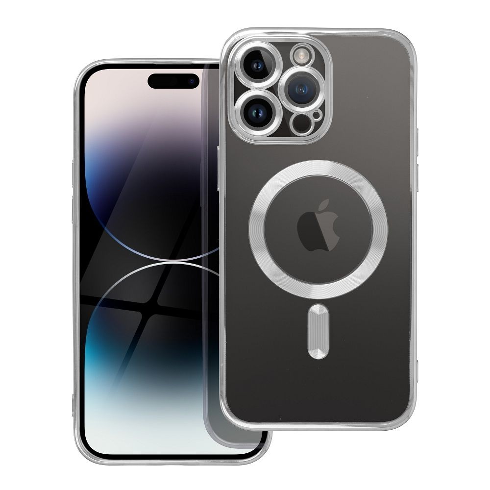 Forcell iPhone 16 Pro Max Magsafe Electro Mag Θήκη Σιλικόνης Διάφανη - Grey Titanium