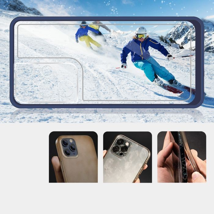 Forcell Samsung Galaxy S23 Ultra 5G 3 in1 Cover with Frame Θήκη με Πλαίσιο Σιλικόνης Διάφανη - Blue