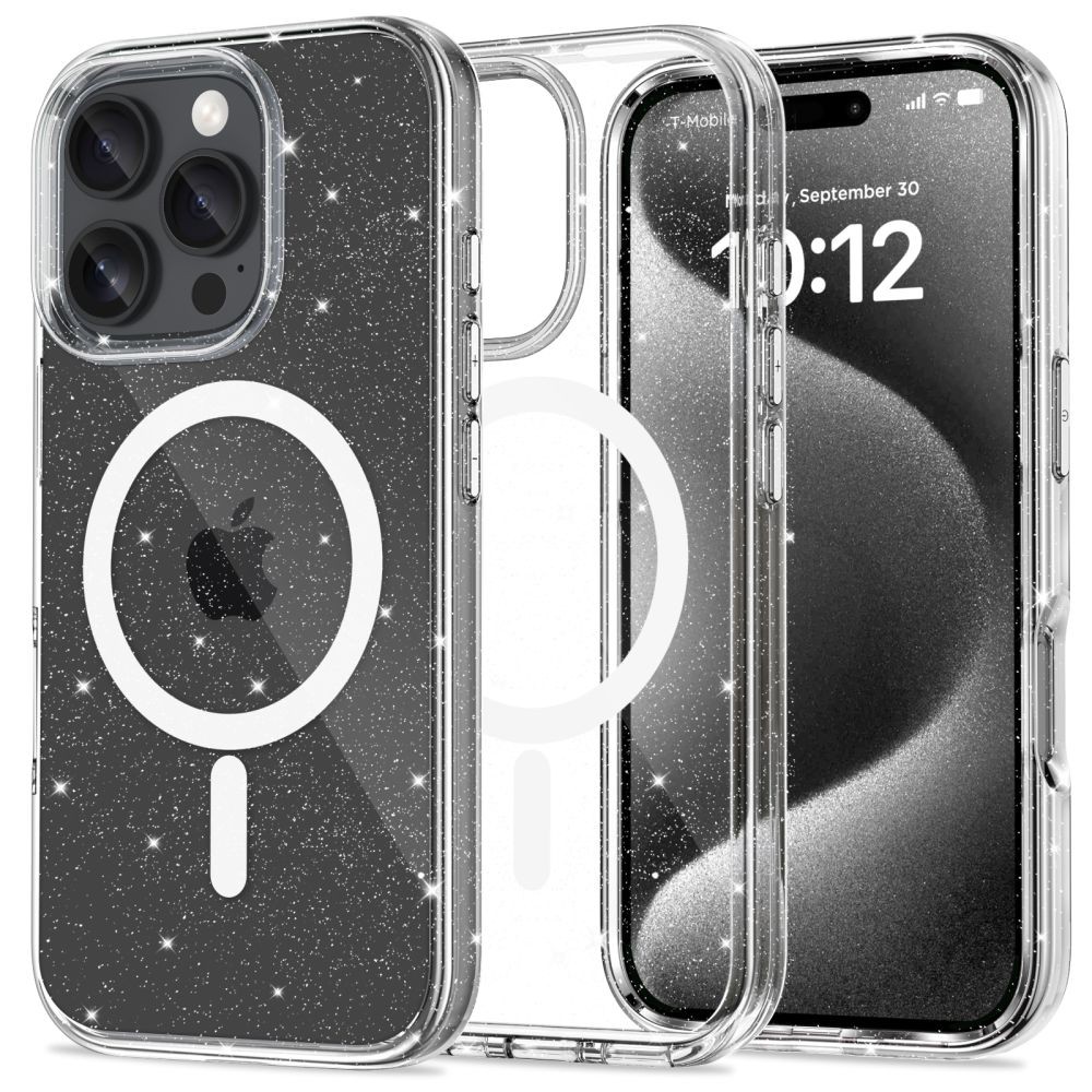 Tech Protect iPhone 16 Pro MagSafe Hybrid Θήκη Σιλικόνης - Διάφανη Με Γκλίτερ