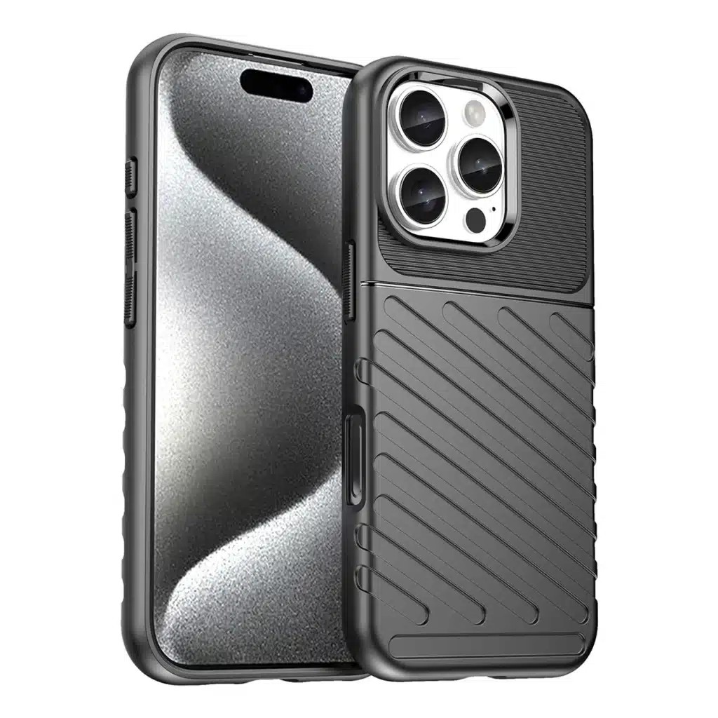 Forcell iPhone 16 Pro Max Thunderbolt Shockproof Θήκη Σιλικόνης - Black