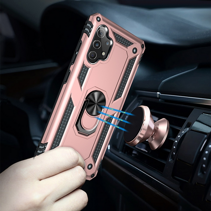 Forcell Samsung Galaxy A32 4G Shockproof Holder Θήκη Σκληρή - Rose Gold