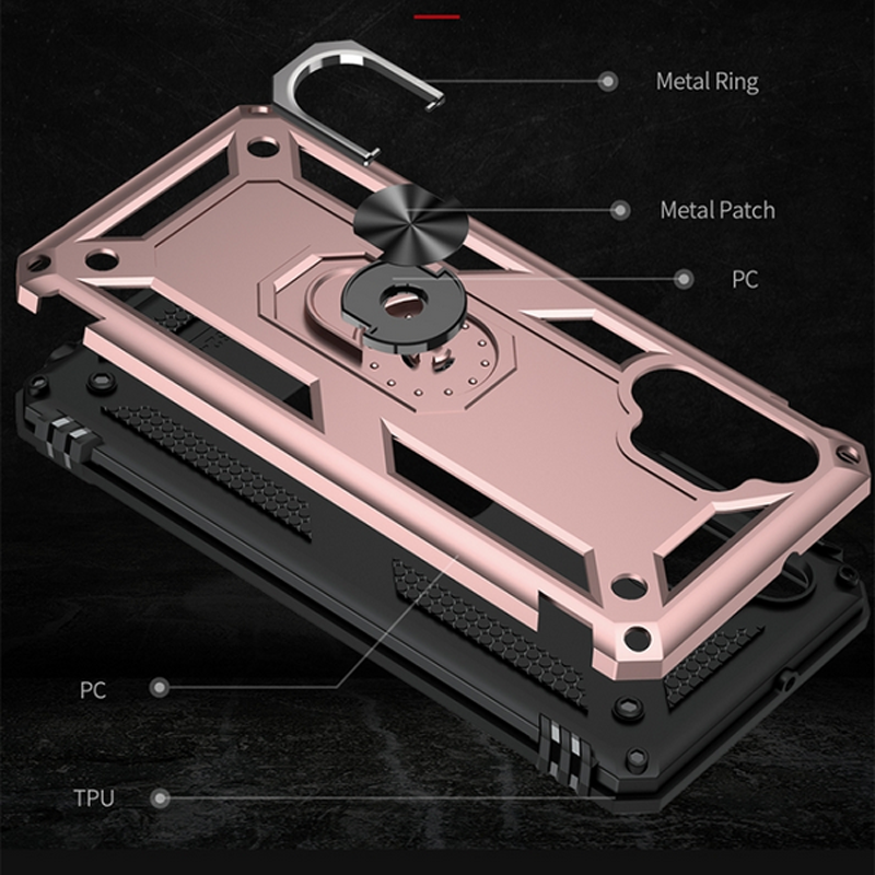 Forcell Samsung Galaxy A32 4G Shockproof Holder Θήκη Σκληρή - Rose Gold