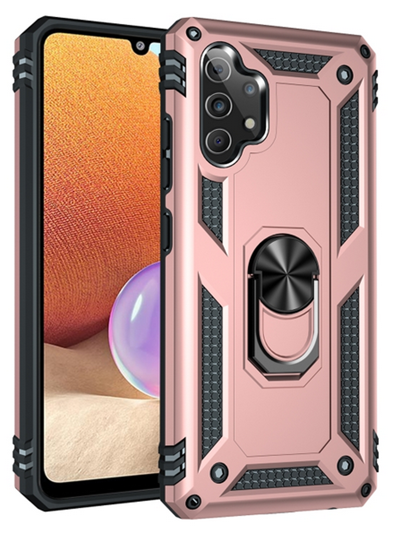 Forcell Samsung Galaxy A32 4G Shockproof Holder Θήκη Σκληρή - Rose Gold