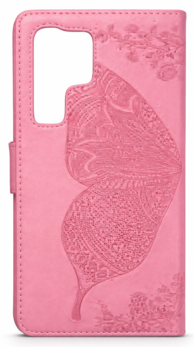 Tel1 Xiaomi Poco C65 / Xiaomi Redmi 13C 4G / 5G Butterfly Embossed Θήκη Βιβλίο - Pink