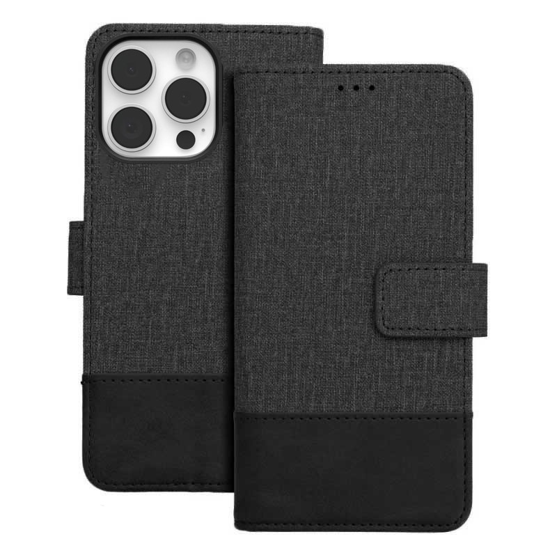 Tel1 iPhone 16 Pro Max Gomma Θήκη Βιβλίο - Black