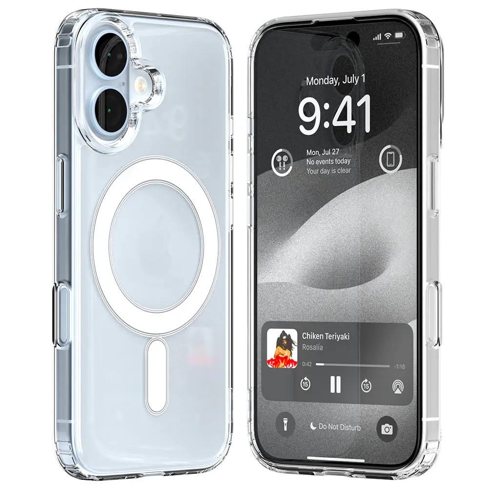 Forcell iPhone 16 Magnetic Θήκη Σιλικόνης TPU - Διάφανη