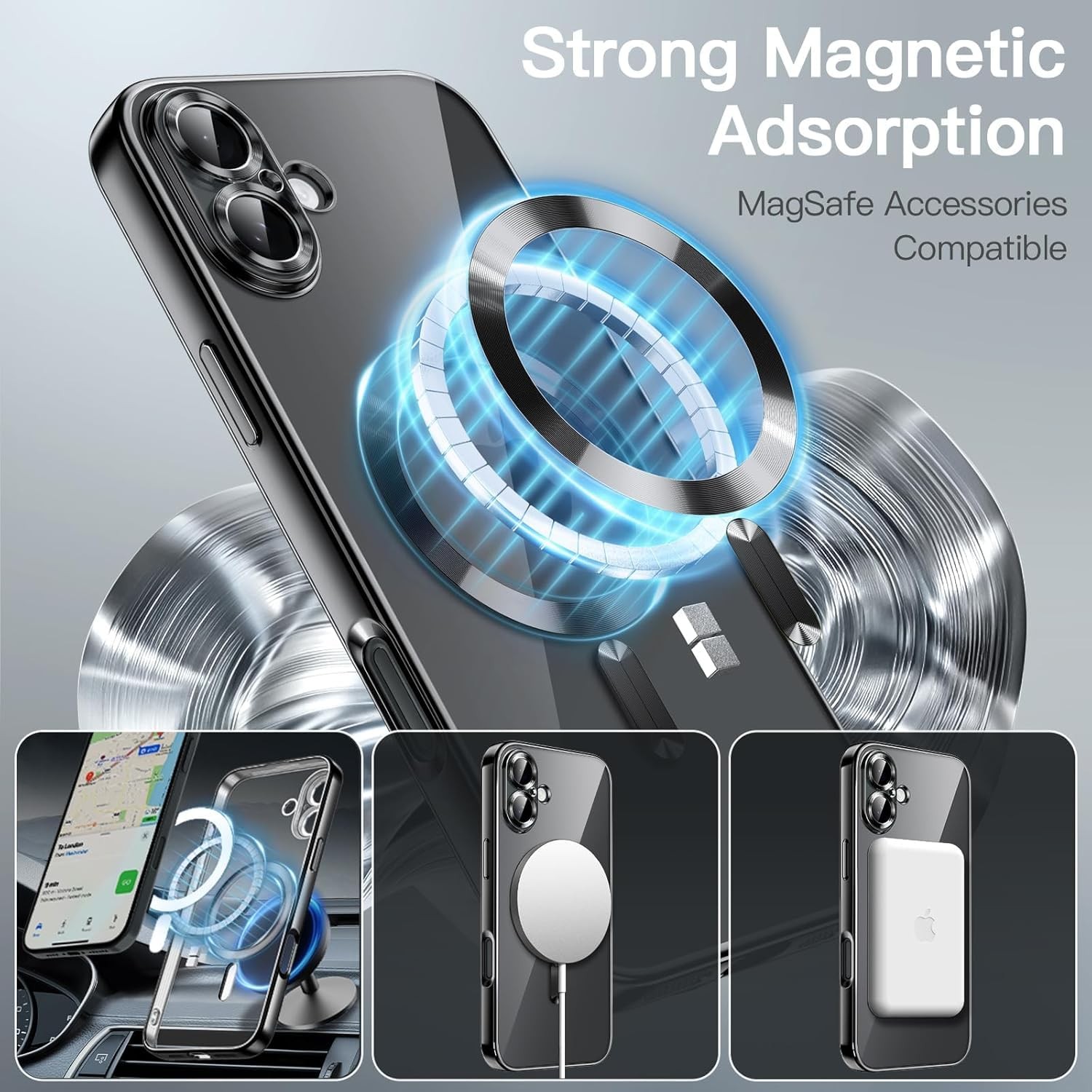 Forcell iPhone 15 Pro Max MagSafe Θήκη Σιλικόνης - Black