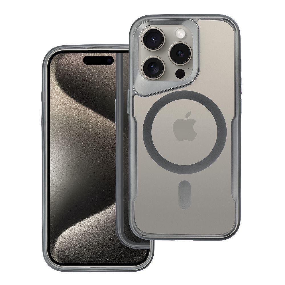 Forcell iPhone 16 Pro Max MagSafe Ergofit Θήκη με Πλαίσιο Σιλικόνης Διάφανη - Grey