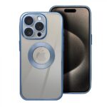 Forcell iPhone 16 Pro Max Glam Shockproof Θήκη με Πλαίσιο Σιλικόνης Διάφανη - Βlue