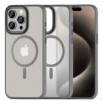 Tech Protect iPhone 15 Pro Max MagSafe Θήκη Με Πλαίσιο Σιλικόνης Διάφανη - Titanium