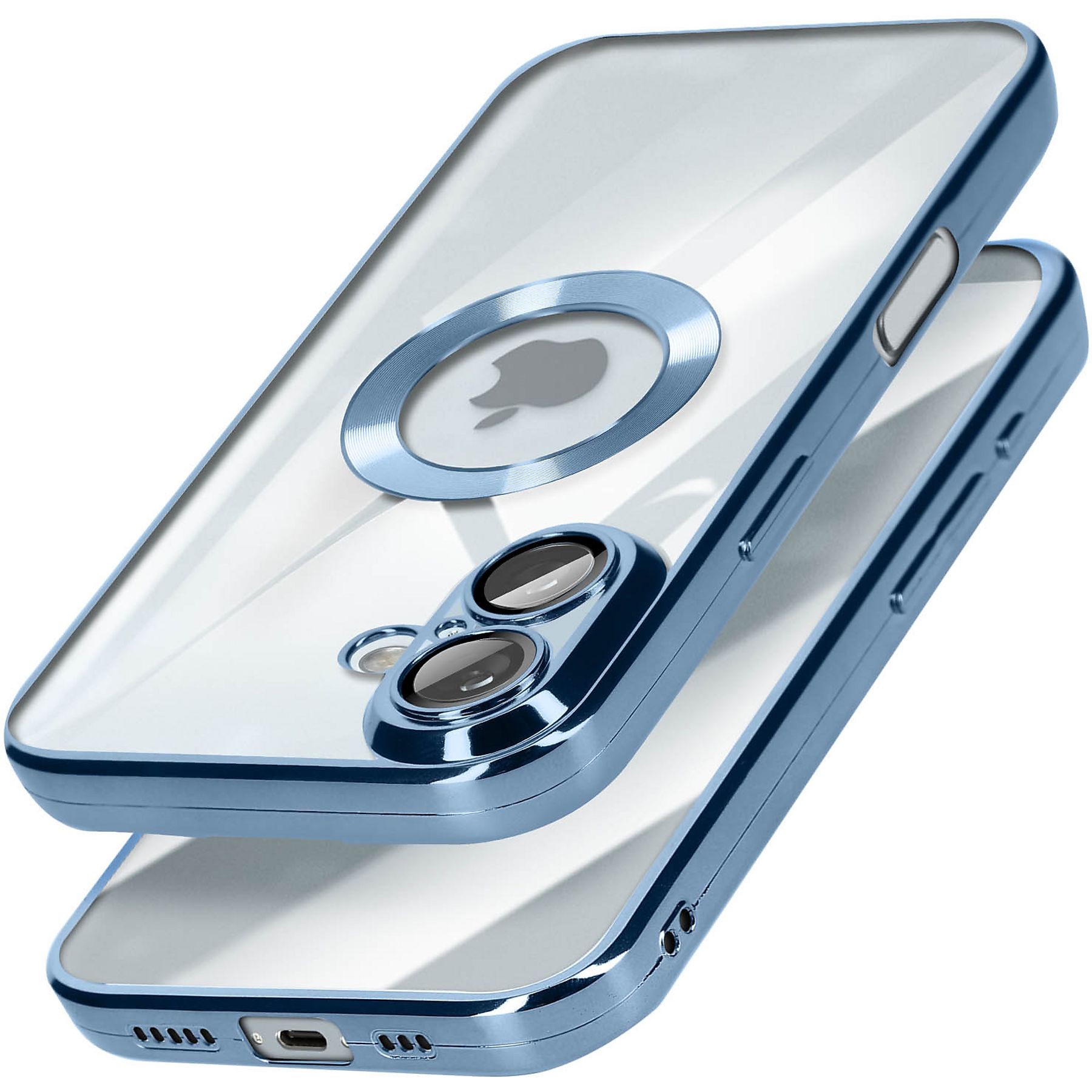 Forcell iPhone 16 Glam Θήκη Σιλικόνης - Clear Blue