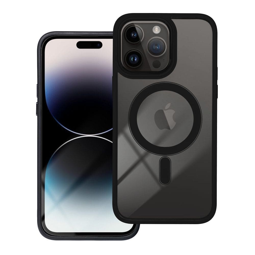 Forcell iPhone 16 Pro MagSafe Color Edge Θήκη Με Πλαίσιο Σιλικόνης Διάφανη - Black