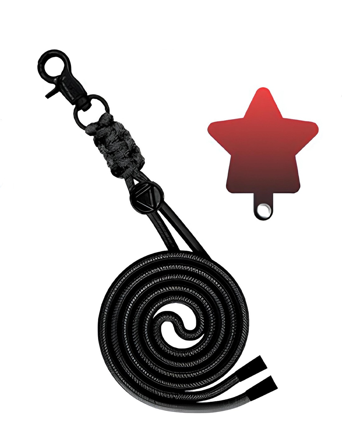 Universal Λουράκι Λαιμού για Smartphone Neck Strap With Hook And Emoji Star Black / Red