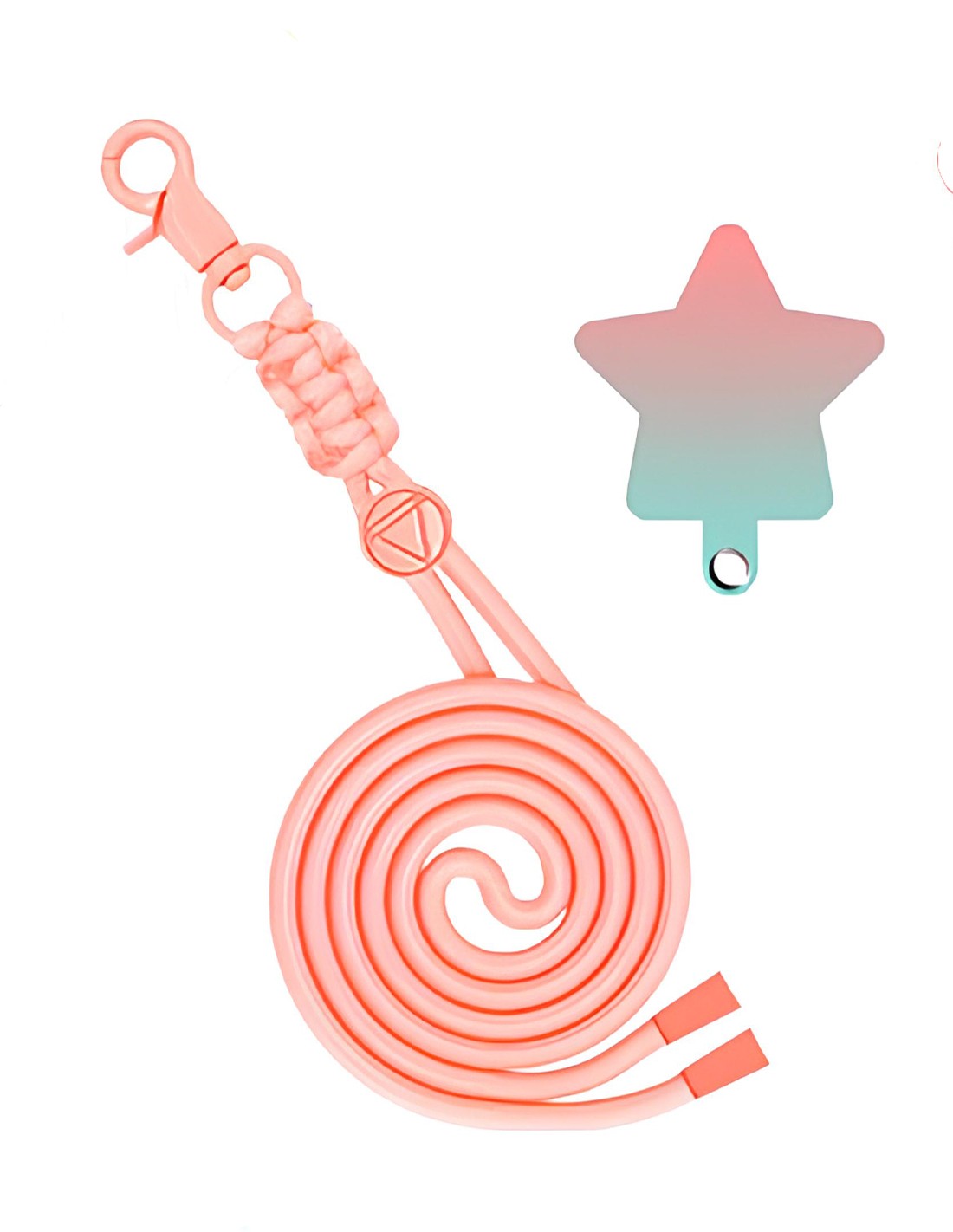Universal Λουράκι Λαιμού για Smartphone Neck Strap With Hook And Emoji Star Pink
