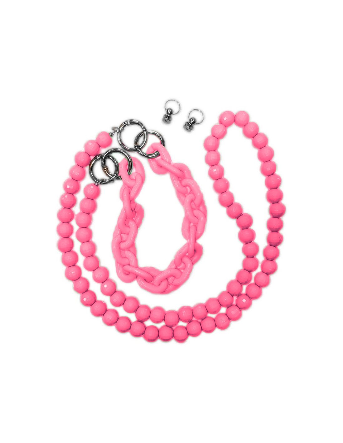 Universal Λουράκι Λαιμού για Smartphone Neck Strap Multi-Purpose Braided Chain Fuchsia