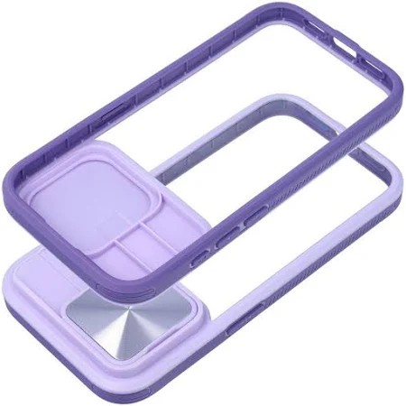 Forcell iPhone 13 Pro Max Θήκη Με Πλαίσιο Σιλικόνης Διάφανη - Purple