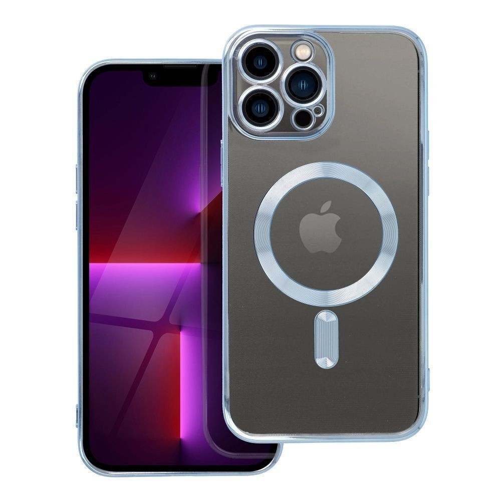 Forcell iPhone 13 Pro MagSafe Electro Θήκη Με Πλαίσιο Σιλικόνης Διάφανη - Blue