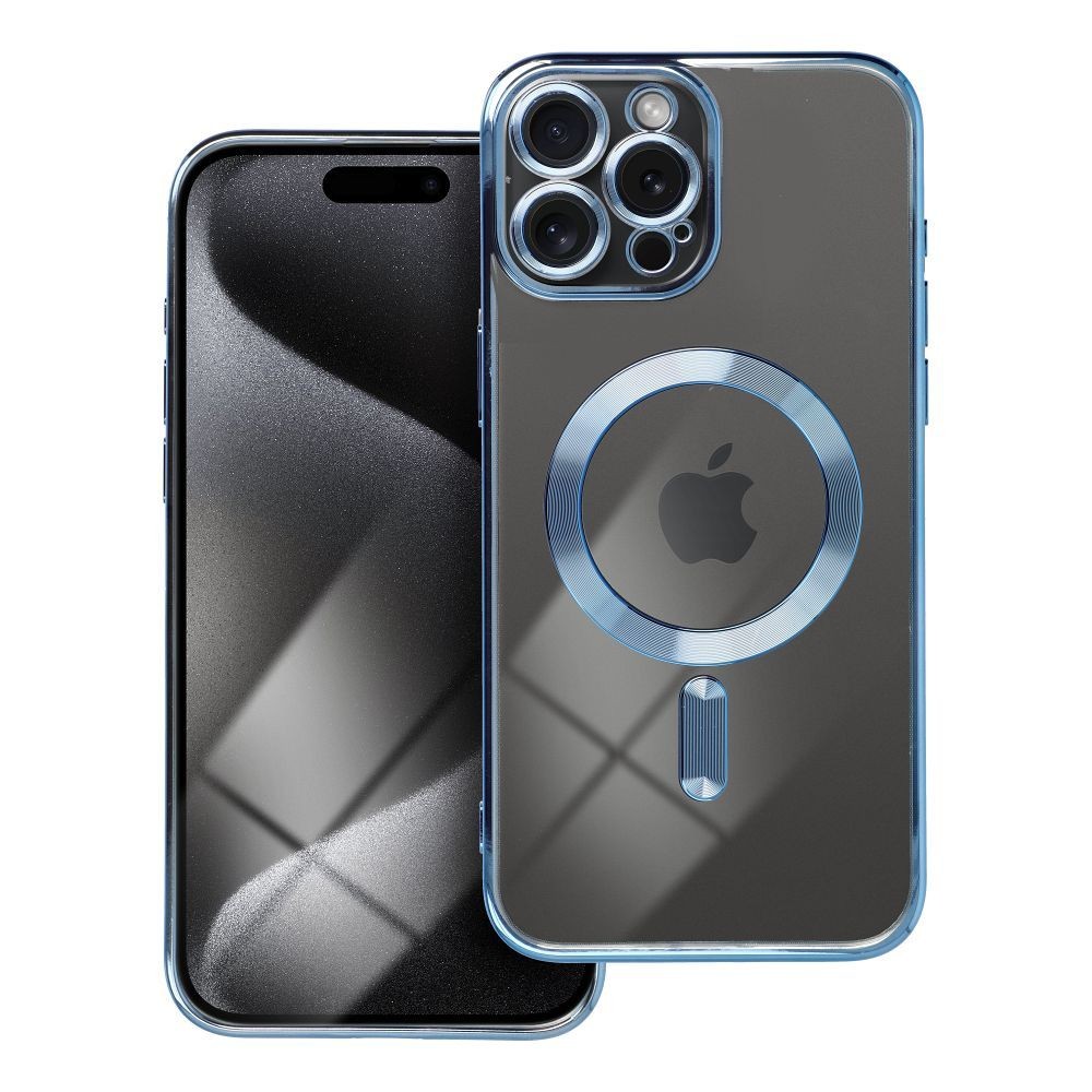 Forcell iPhone 13 Pro Max MagSafe Electro Θήκη Με Πλαίσιο Σιλικόνης Διάφανη - Blue