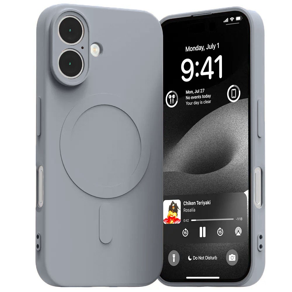 Forcell iPhone 16 Plus MagSafe Θήκη Σιλικόνης - Grey