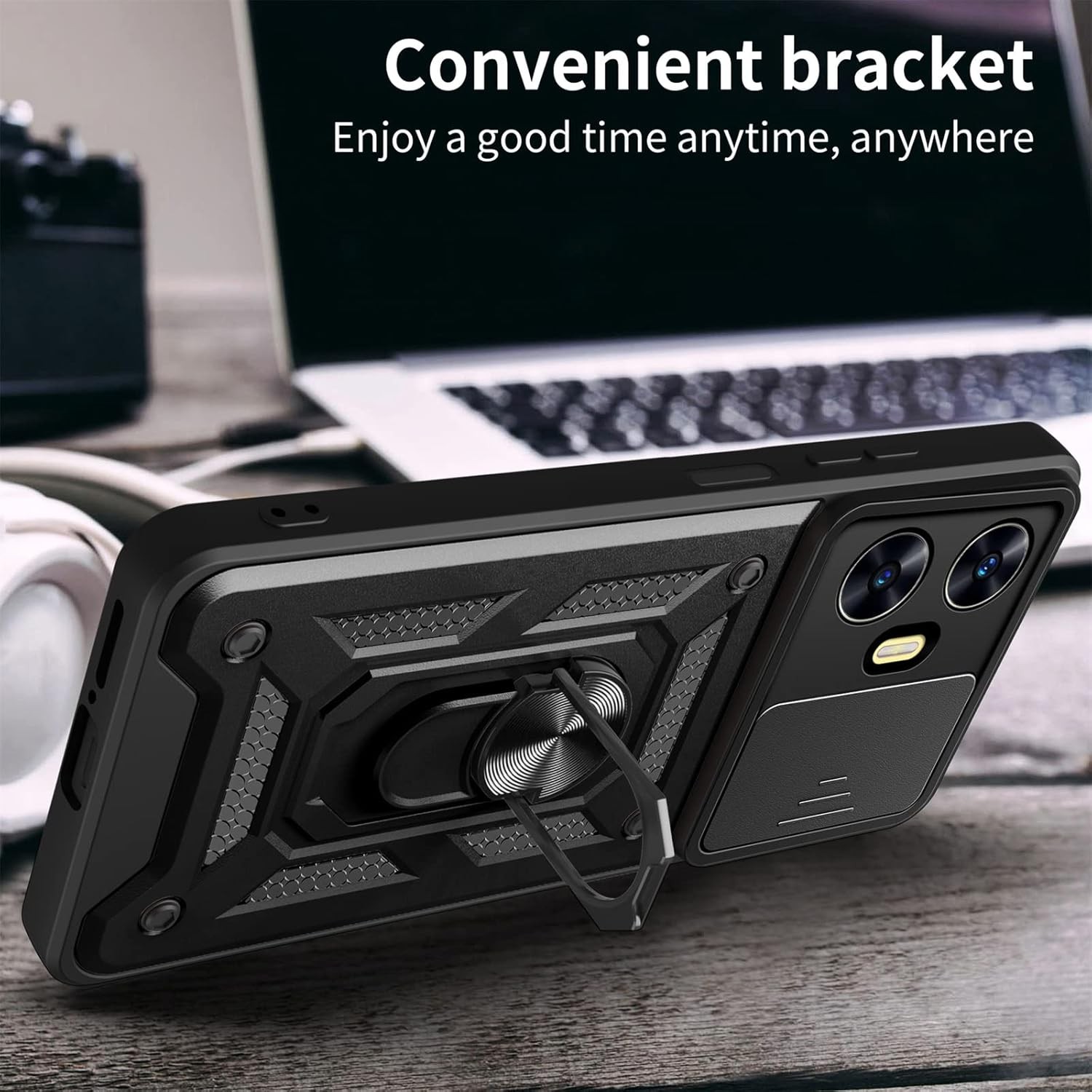 Forcell Realme C55 Defender Slide Camera Θήκη Σκληρή - Black