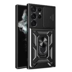 Forcell Samsung Galaxy S23 Ultra 5G Defender Slide Camera Holder Θήκη Σκληρή - Black