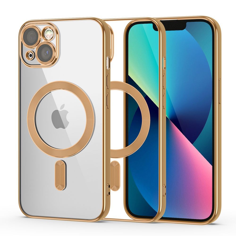 Tech Protect iPhone 13 MagSafe Θήκη Με Πλαίσιο Σιλικόνης Διάφανη - Gold