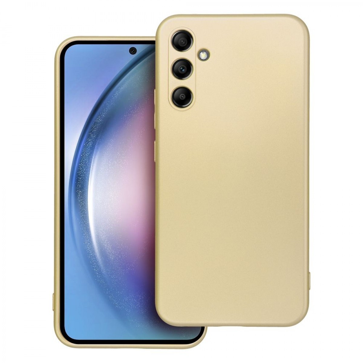 Forcell Samsung Galaxy A55 5G Metallic Θήκη Σιλικόνης - Gold