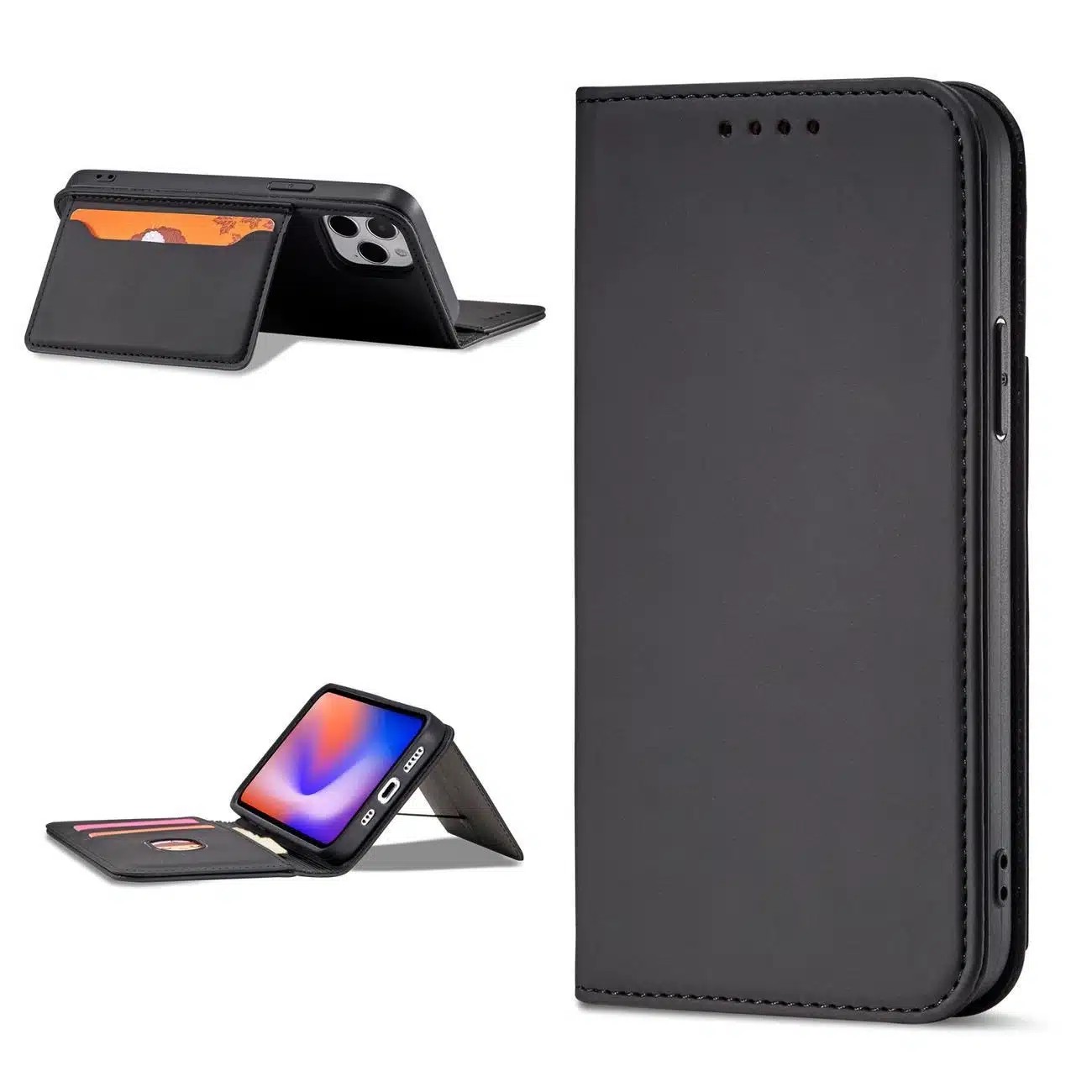 Tel1 iPhone 12/ 12 Pro Θήκη Βιβλίο - Black