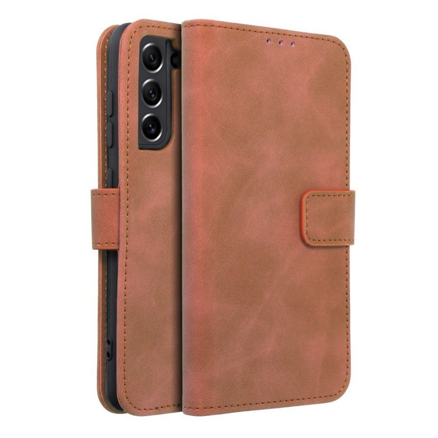 Tel1 Samsung Galaxy S21 FE TENDER Θήκη Βιβλίο - Brown