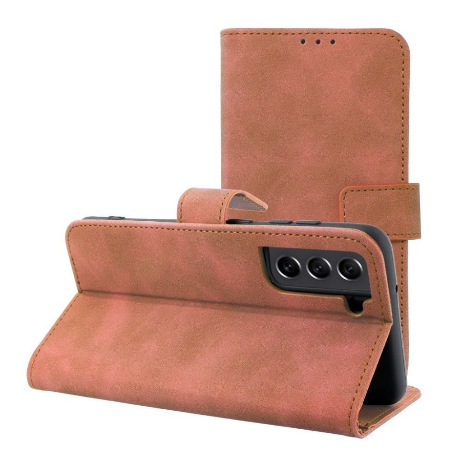 Tel1 Samsung Galaxy S21 FE TENDER Θήκη Βιβλίο - Brown