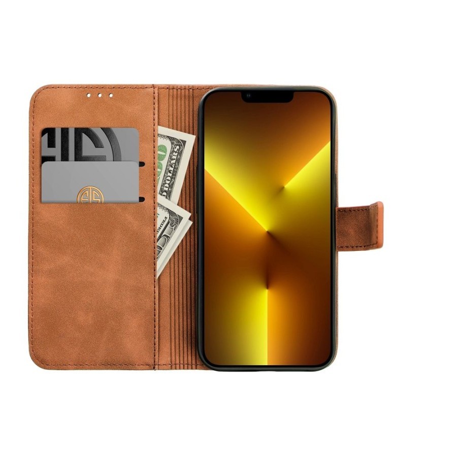 Tel1 Samsung Galaxy S21 FE TENDER Θήκη Βιβλίο - Brown