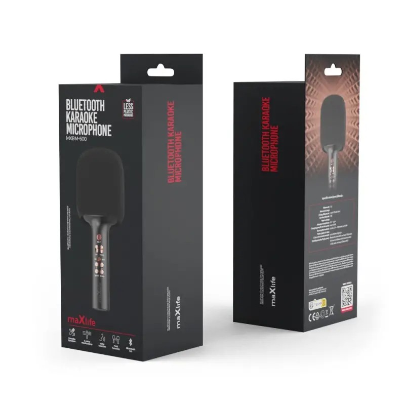 Maxlife Ασύρματο Μικρόφωνο Με Ηχειο Bluetooth Karaoke Black