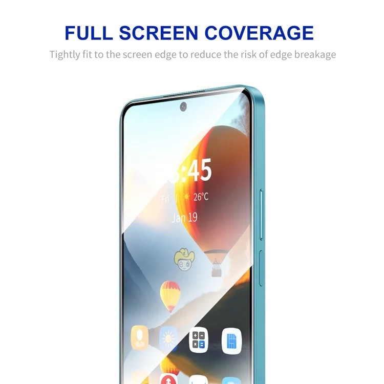 Oppo A98 / A58 4G Προστασία Οθόνης με Μαύρο Περίγραμμα ENKAY Hat-Prince HD Full Glue Tempered Glass Black