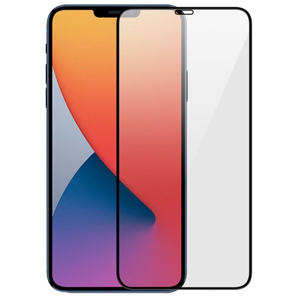 iPhone 12 Pro Max Προστασία Οθόνης Με Μαύρο Περίγραμμα 5D Matte Full Face Tempered Glass