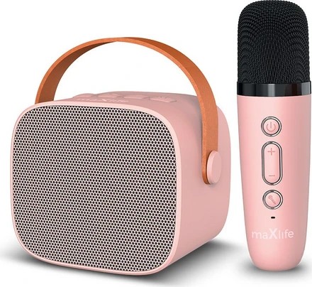 Maxlife Bluetooth Karaoke Mε ασύρματo Mικρόφωνo MXKS-100 Pink