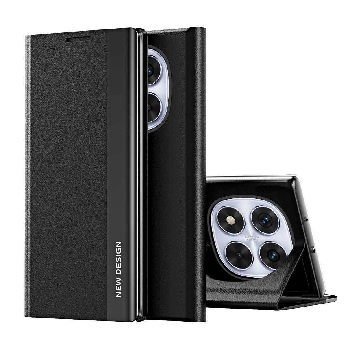 Tel1 Xiaomi Redmi Note 14 Pro 5G/4G, 14 Pro Plus 5G, Poco X7 5G Side Electroplated Adsorption Θήκη Βιβλίο - Black